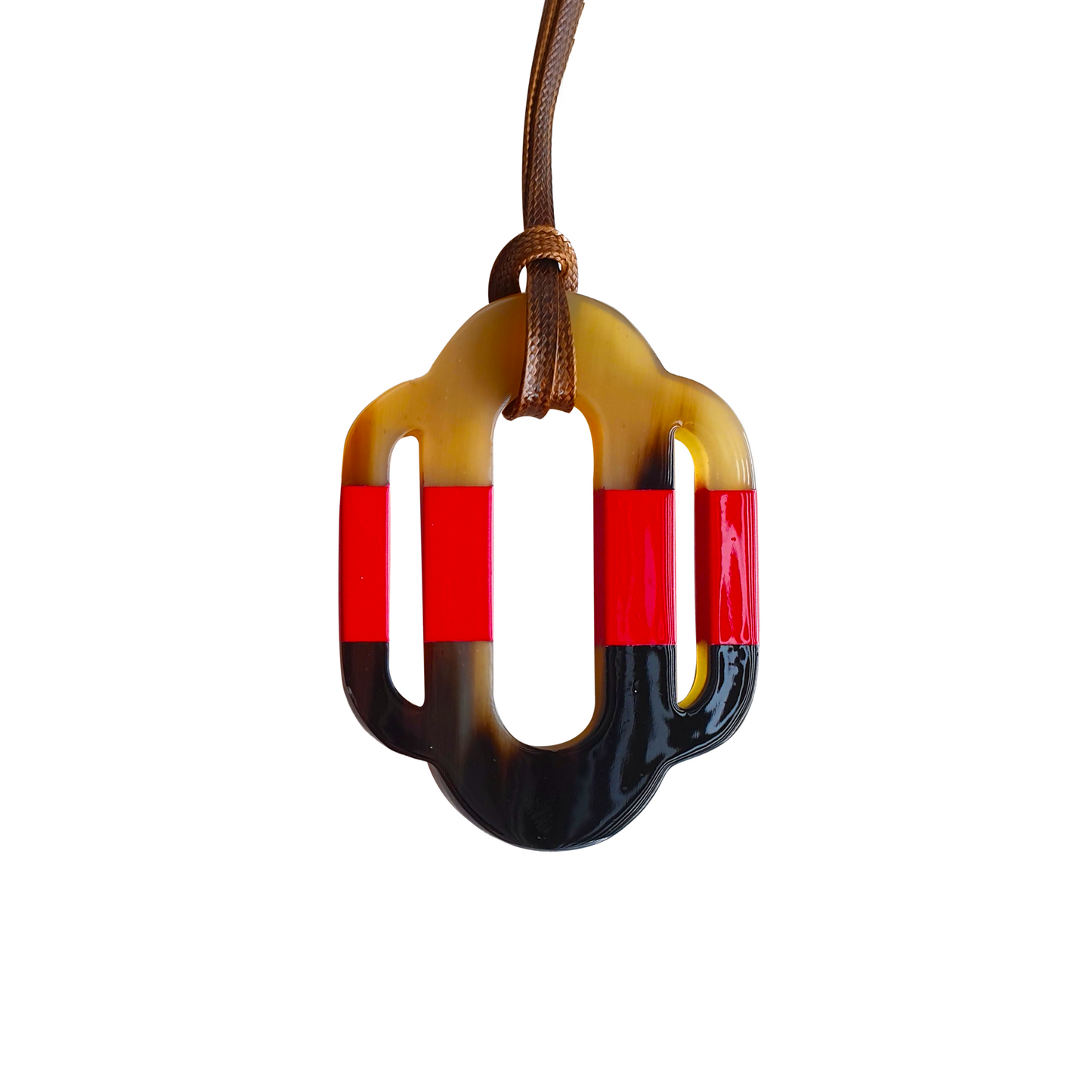 flame scarlet lacquer pendant on the light background, unique Christmas gift for her