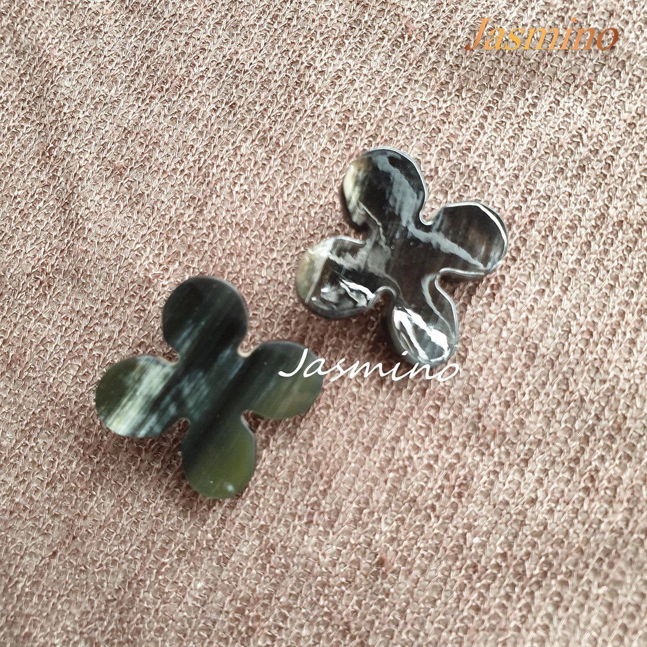 Lucky amulet floral four leaf clover stud earrings feature black for women as a special gift