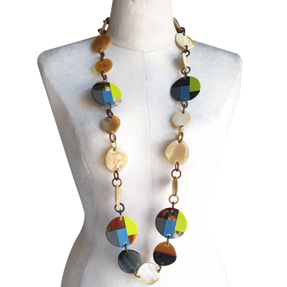 
                  
                    The necklace has large pieces with different colors , unique gift for her
                  
                