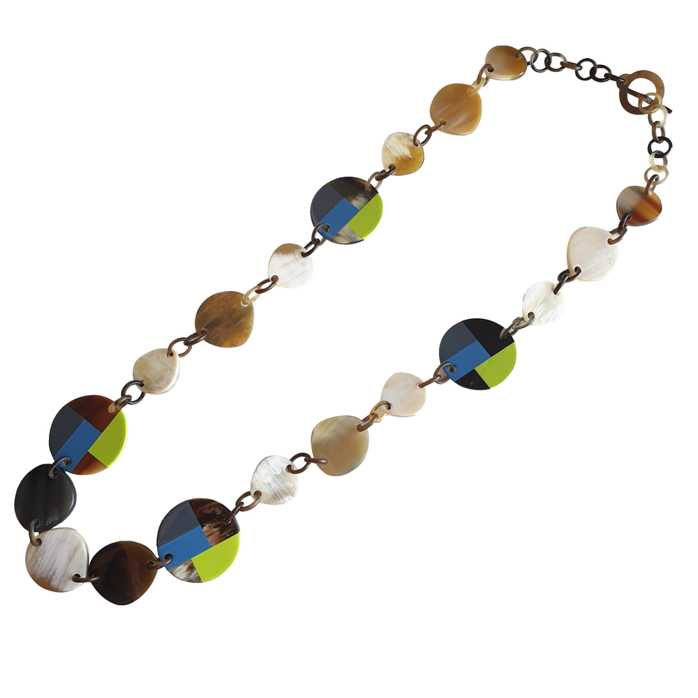 
                  
                    The necklace has large pieces with different colors , unique gift for her
                  
                
