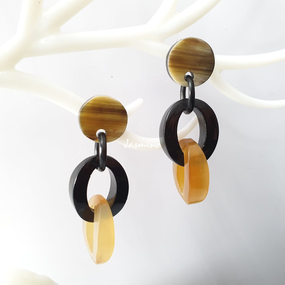 
                  
                    Jasmino Bohemian Classic handmade link drop earrings in the natural light
                  
                