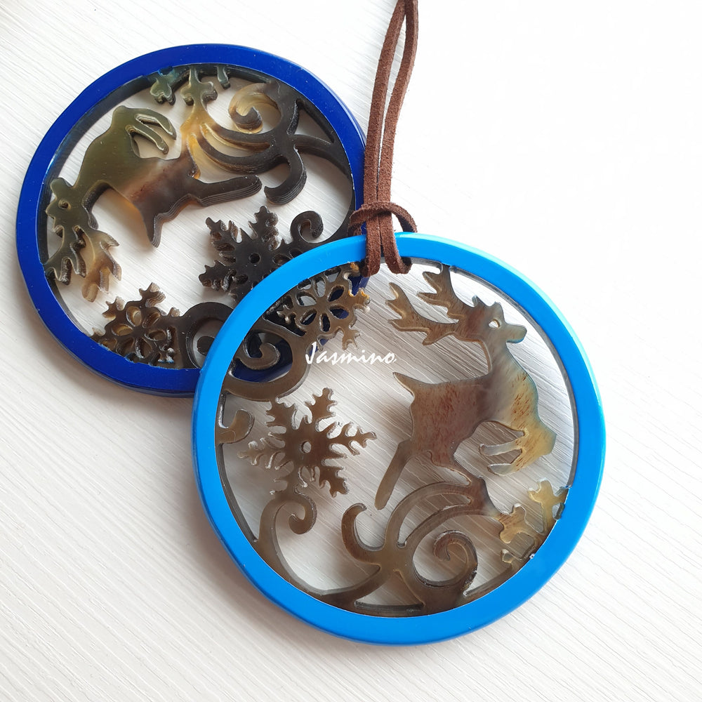 
                  
                    round sky blue pendant with unique pattern on the light background, impressive gift for your friend
                  
                