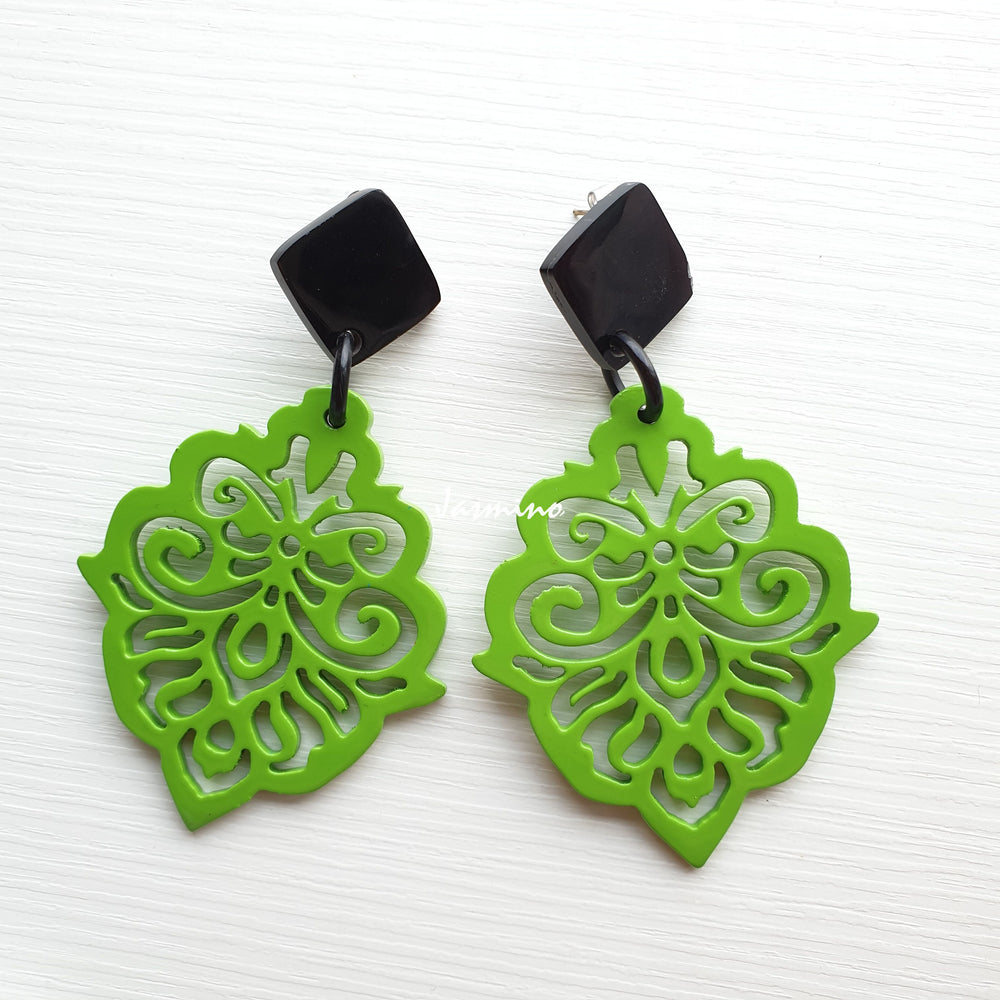
                  
                    Jasmino Romantic Hypoallergenic Floral Rose Drop Earrings Featured Lime Green
                  
                