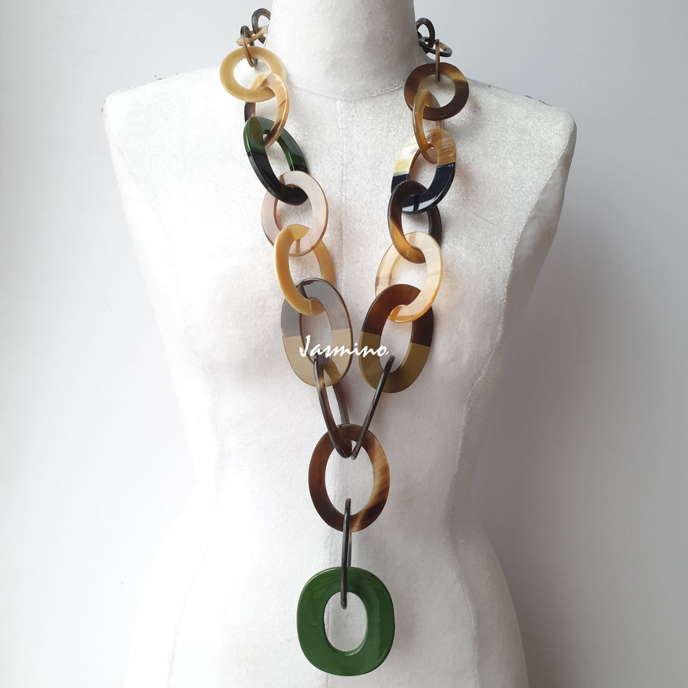 The necklace has a large chive piece on the bottom, unique gift for her on Christmas 
