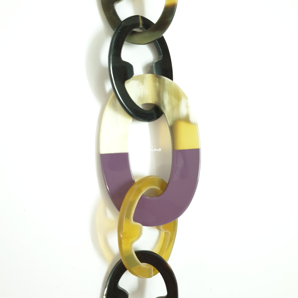 
                  
                    Handmade Horn Jewelry Rectangular Oval Chain Link Necklace J18117
                  
                
