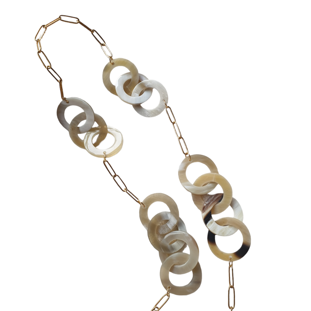 
                  
                    Jasmino Handmade Ethnic Bohemian Turquoise Chain Link Necklace Made By Natural Buffalo Horn
                  
                