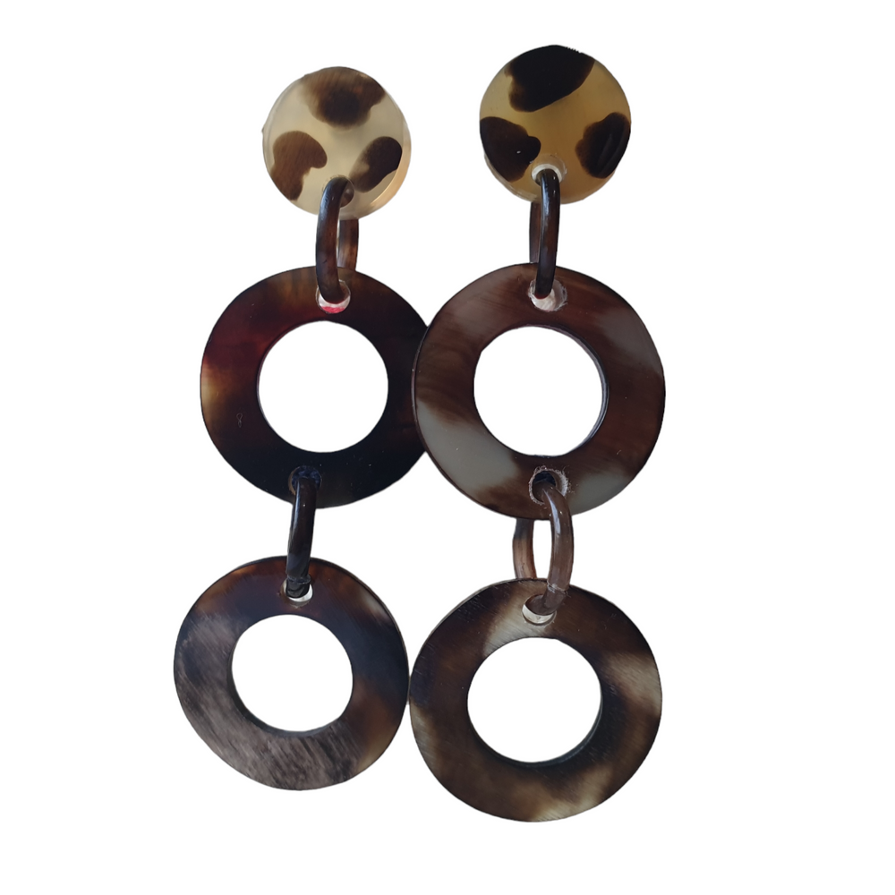 
                  
                    Jasmino Bohemian Minimalist Spotted Leopard Drop Earrings Made By Natural Buffalo Horn
                  
                
