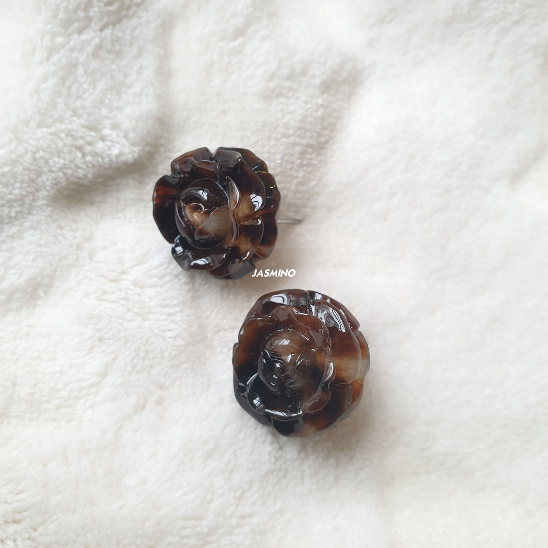 handmade stud earrings feature black in natural buffalo horn for Spring 2023
