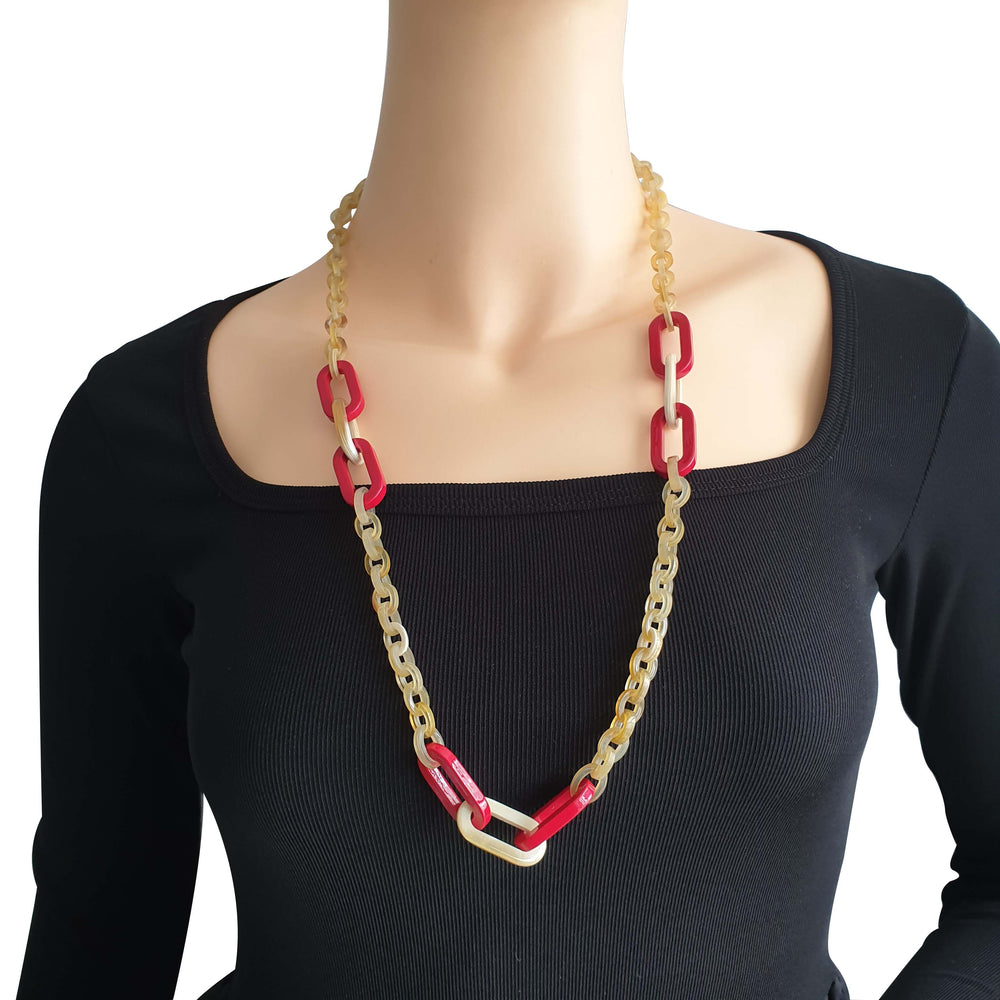 
                  
                    Jasmino Women's Day Jewelry Rectangular Chain Link Necklace Made By Natural Buffalo Horn
                  
                