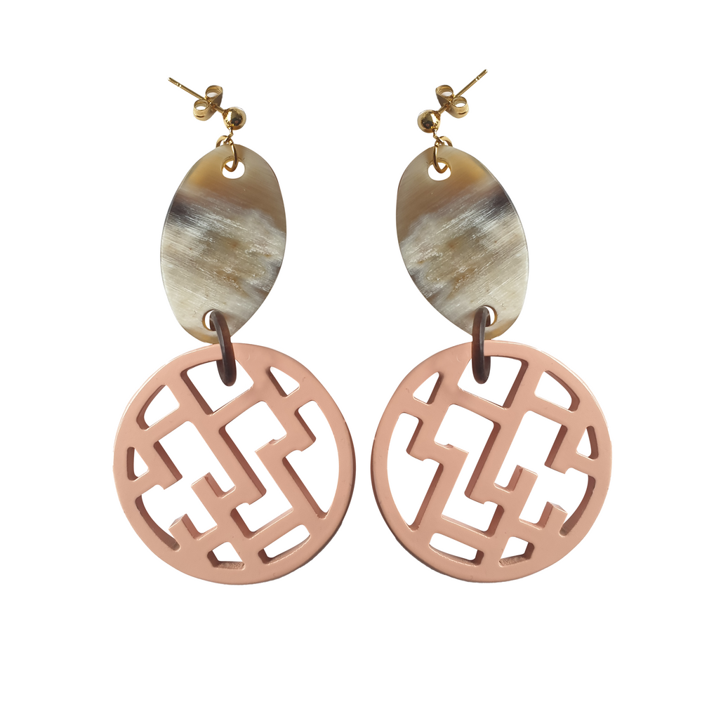 
                  
                    Jasmino Handmade Light Pink Circle Necklace Made By Natural Buffalo Horn
                  
                