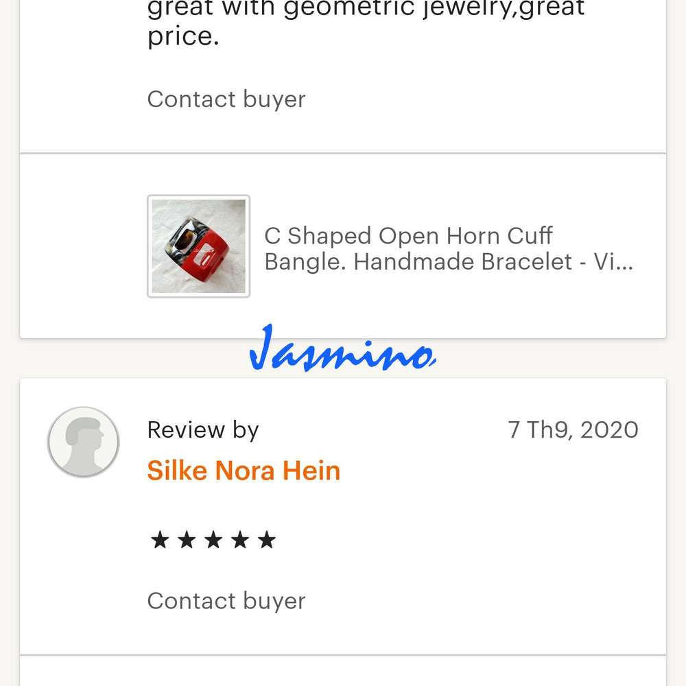 
                  
                    customers write good reviews for the horn jewelry and the best horn supplier
                  
                
