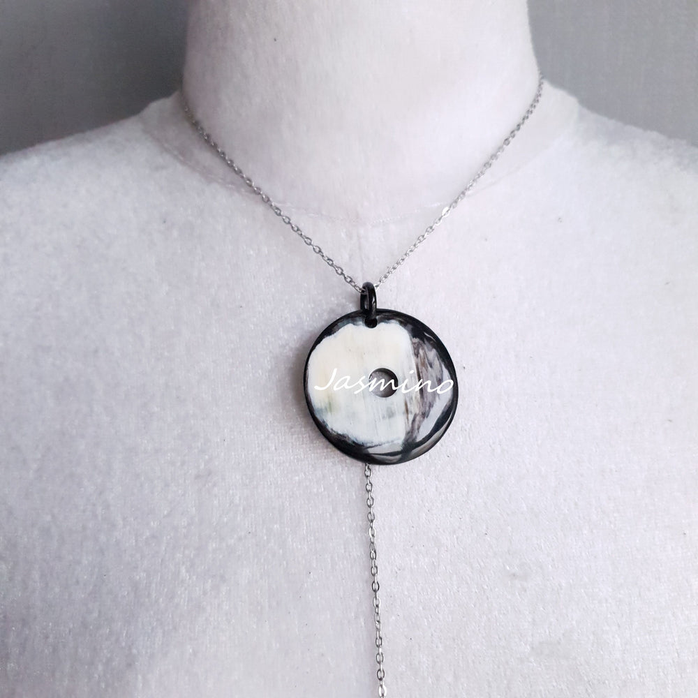 
                  
                    This necklace has a circle pendant in natural light, unique gift for her
                  
                