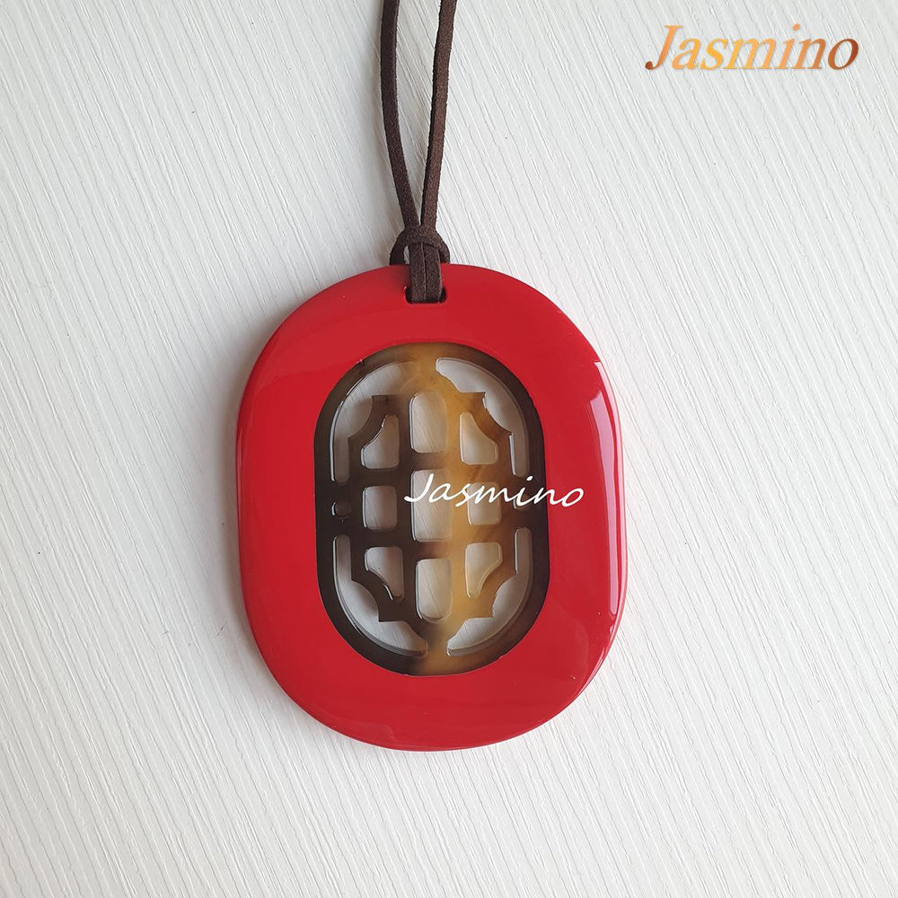 
                  
                     red lacquer pendant in natural light, impressive Christmas gift for her
                  
                